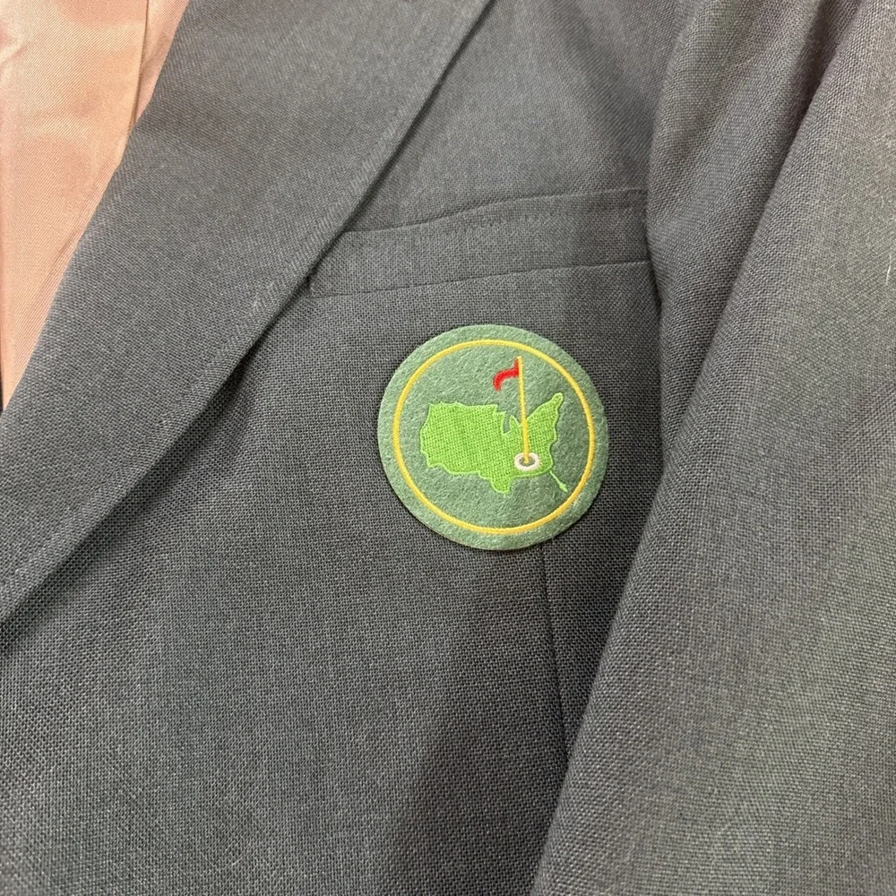 Vintage Stafford Jacket 44S Green Gold Button Masters Patch Sport Coat Golf